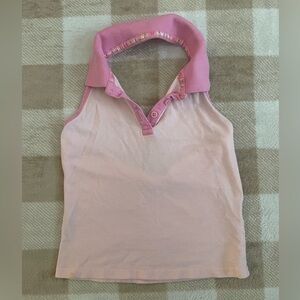 Basic Editions Light Pink Halter Neck Sleeveless Polo Shirt Basic Editions 6/6X